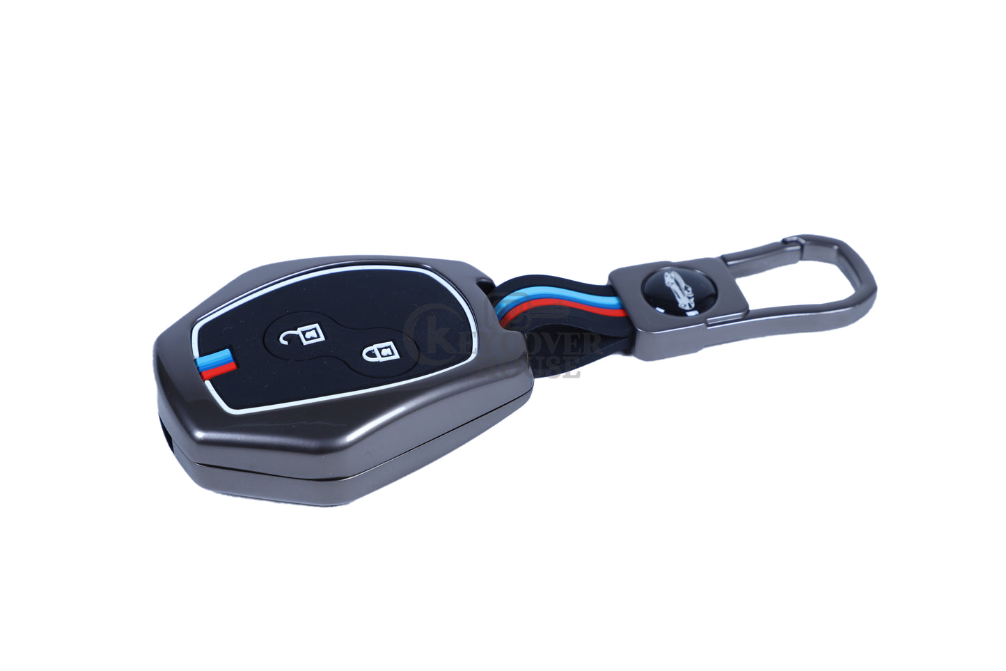 KEY COVER HOUSE Metal Striped Key Cover And Key Chain Compatible For Renult "Renault :Duster/Lodgy/Logan/Verito Nissan: Terrano Dacia Logan/Sandero"