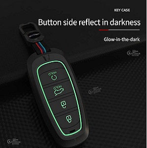 KEY COVER HOUSE Metal Striped Key Cover and Key Chain Compatible for Hyundai Creta I Venue I Tucson I Alcazar I i20 I Grand i10 Nios I Aura I Xcent I Exter 3 Button Flip Key