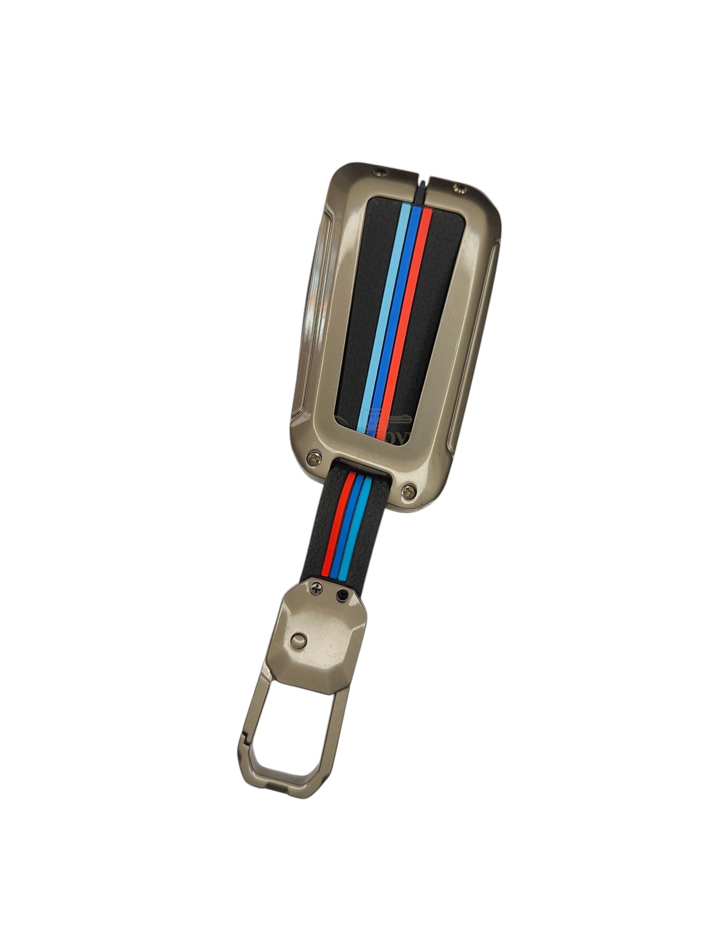 KEY COVER HOUSE Metal Striped Key Cover And Key Chain Compatible For Scoda "Jetta/Karoq/Kodiaq/Octavia/ PassatHighline/Superb/Tiguan/T-Roc/Kushaq"3 Button Smart Key