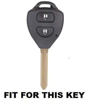 KEY COVER HOUSE Metal Striped Key Cover And Key Chain Compatible For "Camry/Corolla/Fortuner/ Innova"2 button smart key