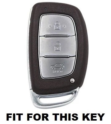 KEY COVER HOUSE Metal Striped Key Cover and Key Chain Compatible for Hyundai Creta I Venue I Tucson I Alcazar I Verna I Xcent I Aura I Elantra 3 Button Smart Key