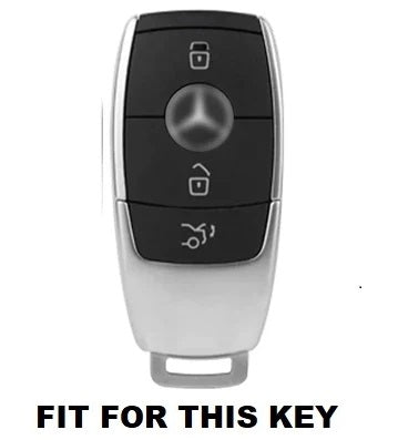KEY COVER HOUSE Metal Striped Key Cover and Key Chain Compatible for Mercedes Benz A Class, C Class, G Class, E Class, S Class 2020 Onwards Cars New 3 Button Smart Key