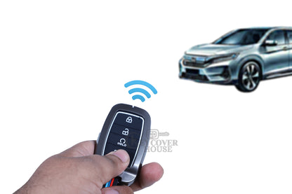 KEY COVER HOUSE Metal Striped Key Cover And Key Chain Compatible For Kia - Key Cover House