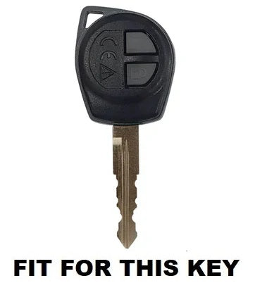 KEY COVER HOUSE Metal Striped Key Cover And Key Chain Compatible For Suzuki Swift, Ertiga, Wagonr, Celerio, Swift Dzire, Alto, Fronx, Breza, S Presso, Ignis Car 2 Button Smart Key