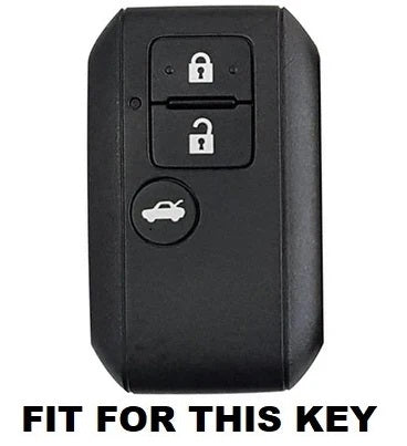 KEY COVER HOUSE Metal Striped Key Cover And Key Chain Compatible For Suzuki Ertiga, Dezire Car 3 Button Smart Key