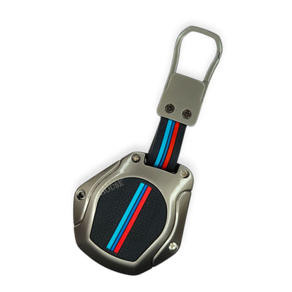KEY COVER HOUSE Metal Striped Key Cover And Key Chain Compatible For Suzuki Swift, Ertiga, Wagonr, Celerio, Swift Dzire, Alto, Fronx, Breza, S Presso, Ignis Car 2 Button Smart Key