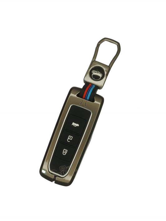 KEY COVER HOUSE Metal Striped Key Cover And Key Chain Compatible For Mg Hector