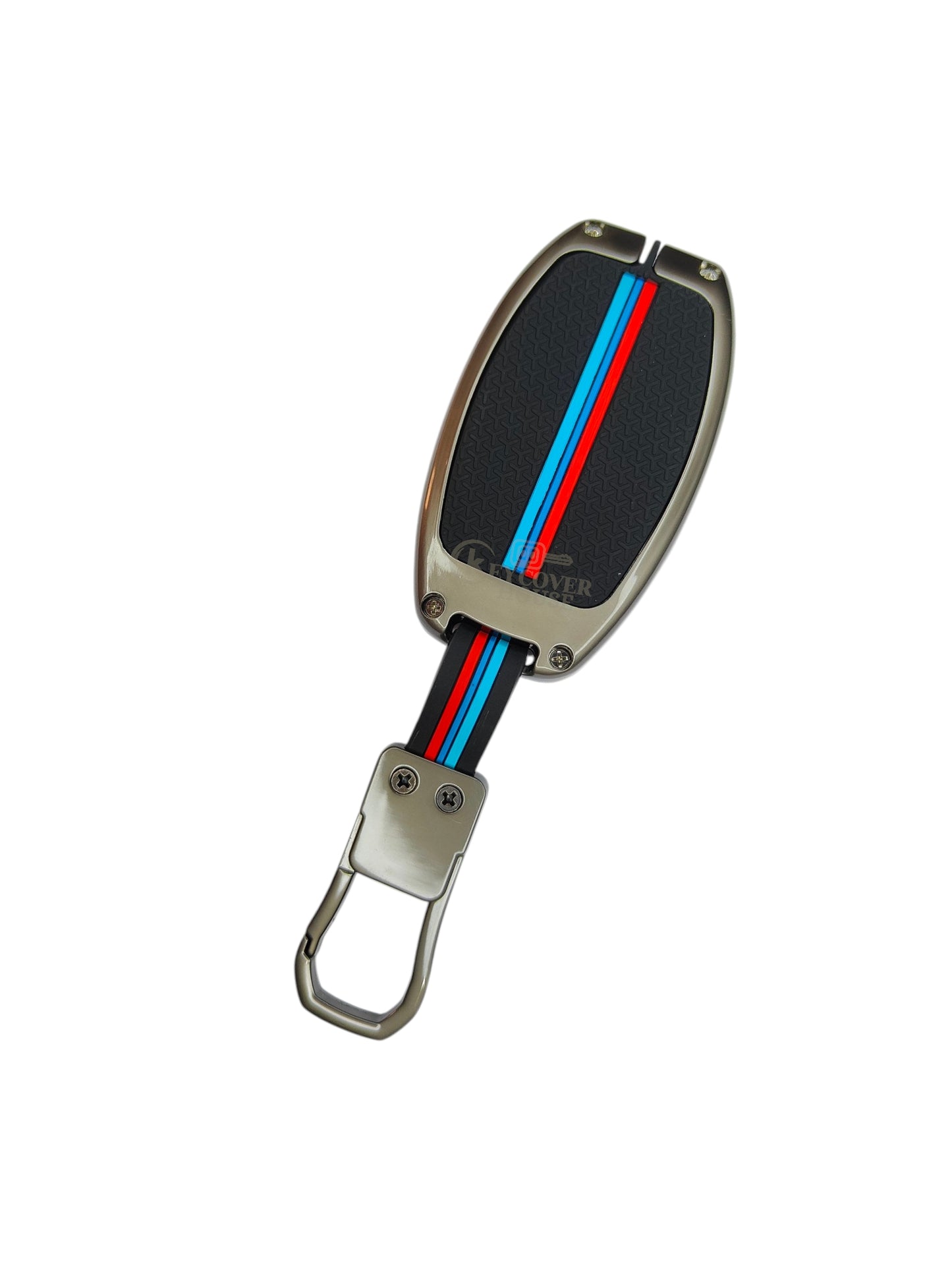 KEY COVER HOUSE Metal Striped Key Cover And Key Chain Compatible For  MG Gloster Smart Key
