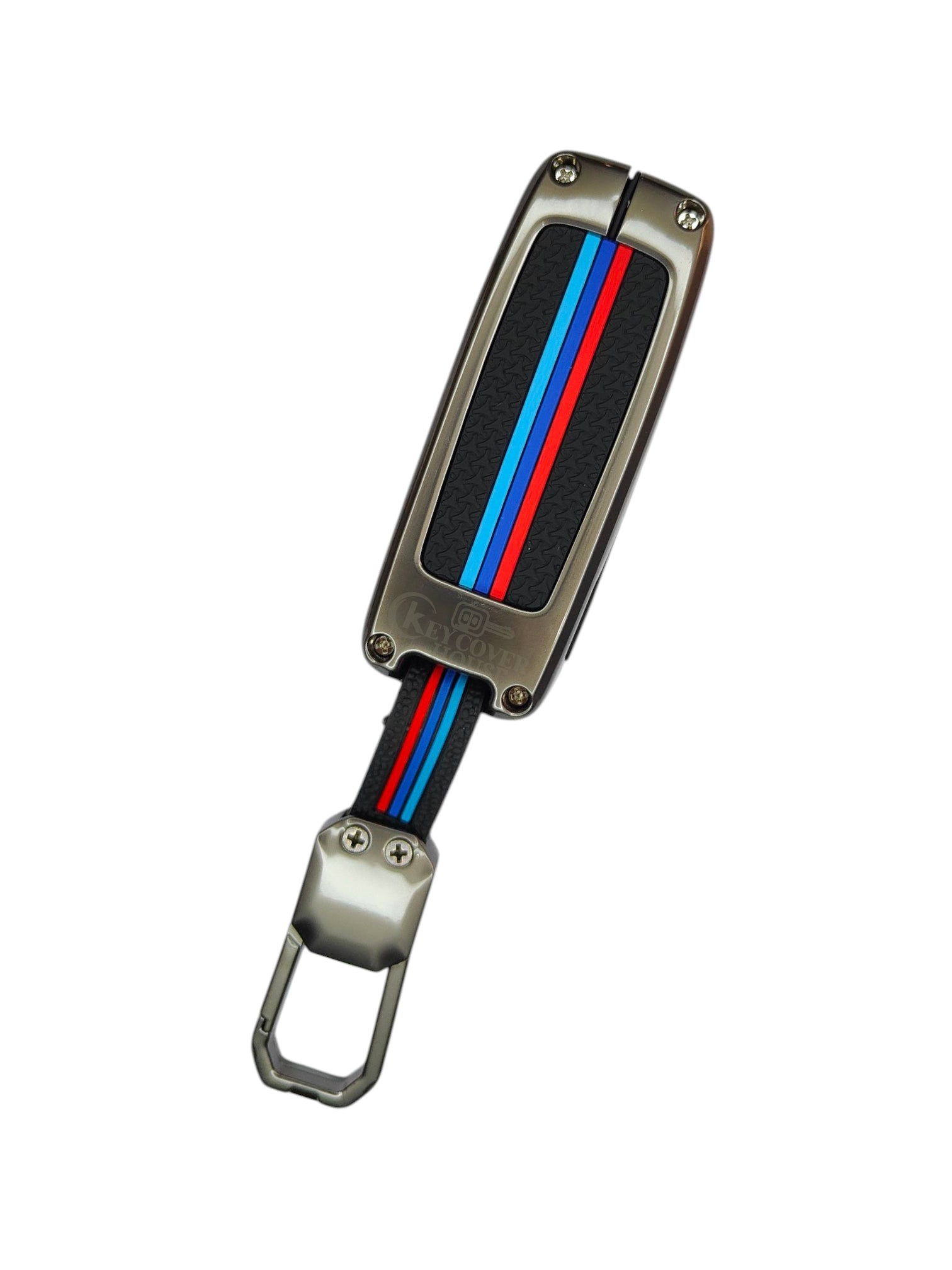 KEY COVER HOUSE Metal Striped Key Cover And Key Chain Compatible For Honda Activa | Dio H-Smart Key - Key Cover House