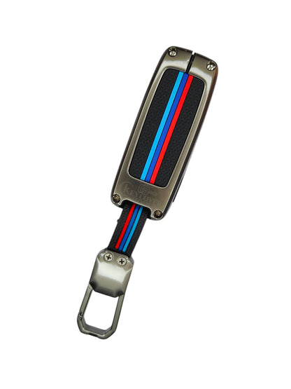 KEY COVER HOUSE Metal Striped Key Cover And Key Chain Compatible For Honda Activa | Dio H-Smart Key - Key Cover House
