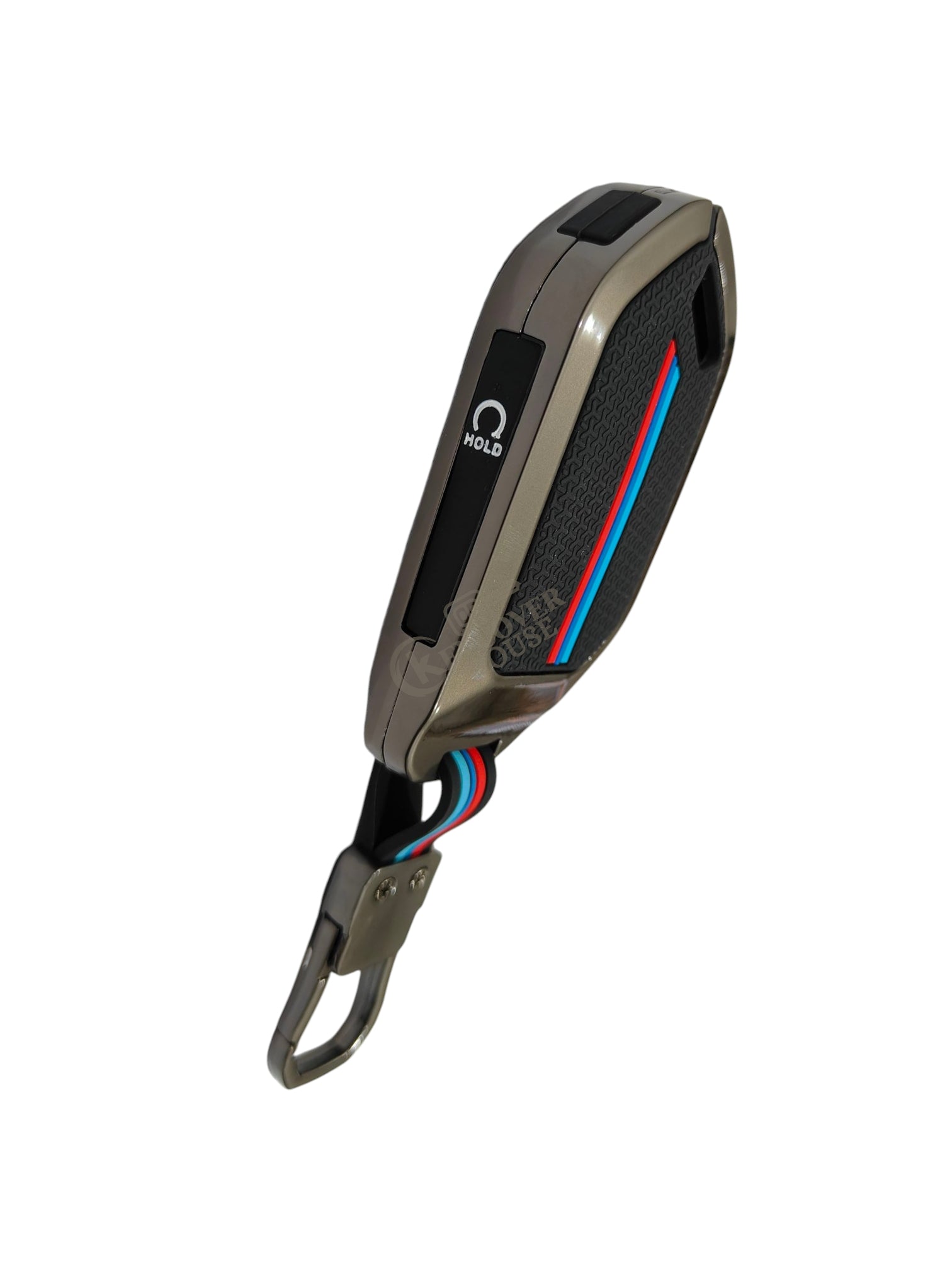 KEY COVER HOUSE Metal Striped Key Cover And Key Chain Compatible For  Metal Key Cover Compatible with Kia Syros, EV6 EV9 4 Button Smart Key - Key Cover House
