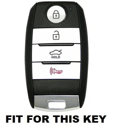 KEY COVER HOUSE Metal Striped Key Cover and Key Chain Compatible for Kia Seltos Car 4 Button Smart Key